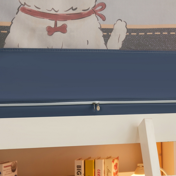 91家纺网 家纺一手货源 找家纺 星际优品 2025新款学生蚊帐遮光床帘植绒环保遮光帘99%遮光-印花款学生蚊帐-二 幸运狗-藏青