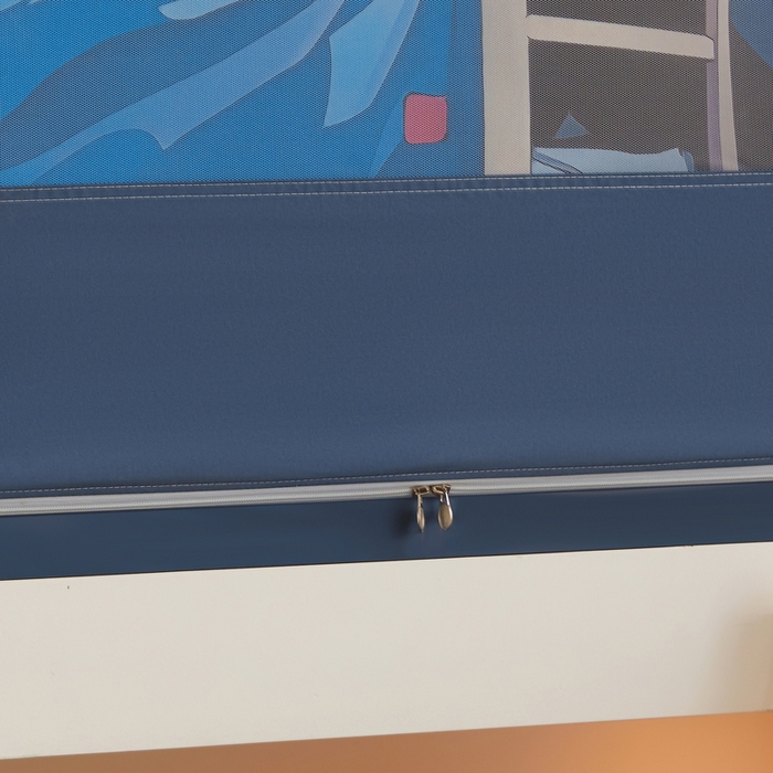 91家纺网 家纺一手货源 找家纺 星际优品 2025新款学生蚊帐遮光床帘植绒环保遮光帘99%遮光-印花款学生蚊帐-二 追风少年-藏青