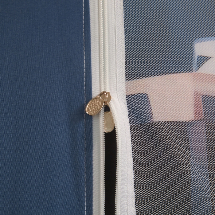 91家纺网 家纺一手货源 找家纺 星际优品 2025新款学生蚊帐遮光床帘植绒环保遮光帘99%遮光-印花款学生蚊帐-二 追风少年-藏青