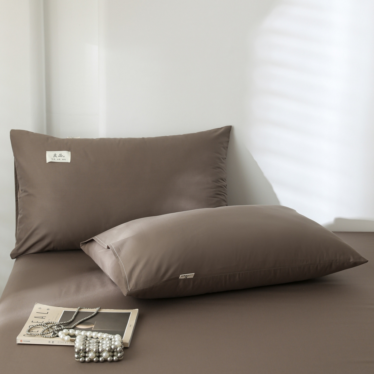 91家纺网 家纺一手货源 找家纺 （总）眠博士 2025新款高支高密全棉纯色枕套系列