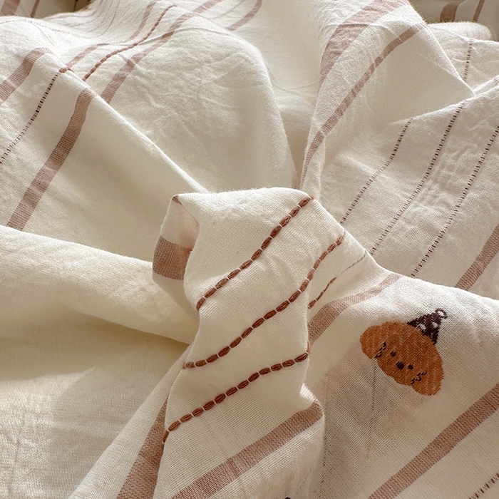 91家纺网 家纺一手货源 找家纺 田野 2025新款全棉水洗棉提花四件套 帽子狗