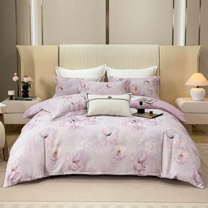 91家纺网 家纺一手货源 找家纺 （总）凌鼎 2025新款100%全棉磨毛四件套数码印花加厚纯棉磨毛四件套