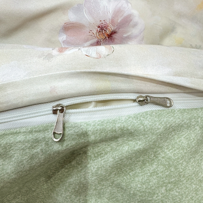 91家纺网 家纺一手货源 找家纺 凌鼎 2025新款100%全棉磨毛四件套数码印花加厚纯棉磨毛四件套 颜玉绿