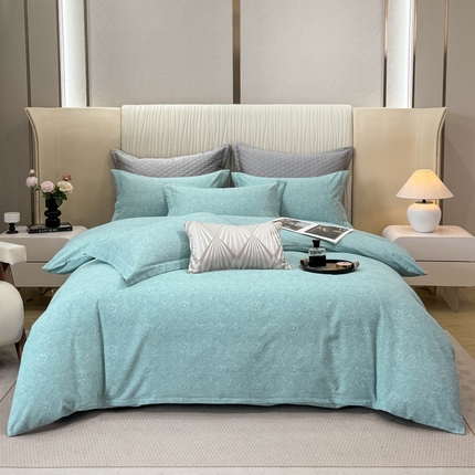 凌鼎 2025新款100%全棉磨毛四件套数码印花加厚纯棉磨毛四件套 悦枝绿