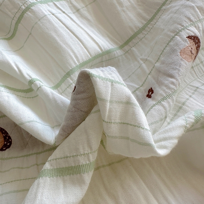 91家纺网 家纺一手货源 找家纺 田野 2025新款全棉水洗棉提花四件套 蘑菇