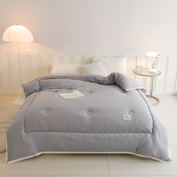 91家纺网 家纺一手货源 找家纺 易展家居 2025新款良品水洗棉大豆被 良品-灰