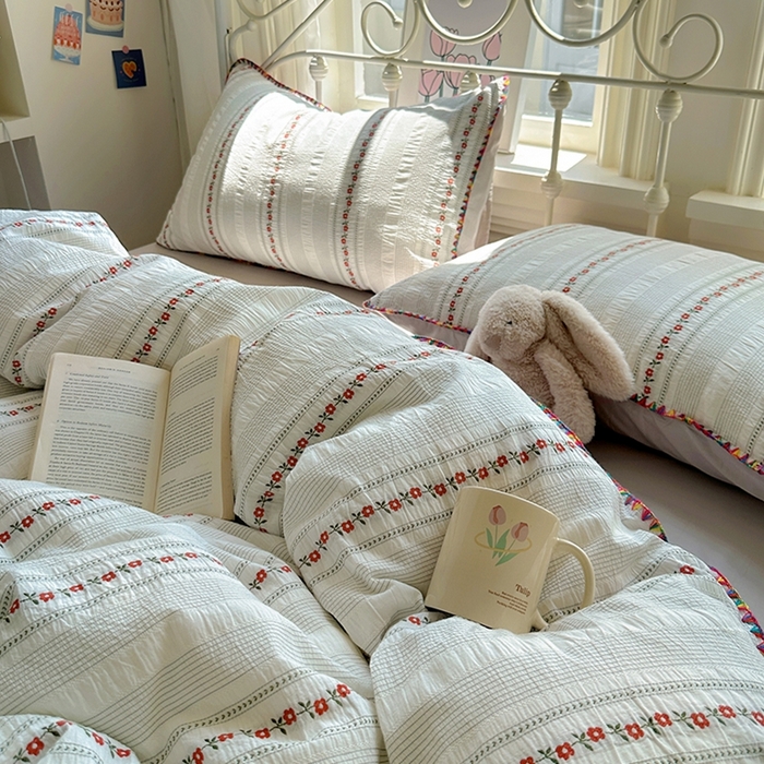 91家纺网 家纺一手货源 找家纺 （总）田野 2025新款全棉水洗棉提花四件套