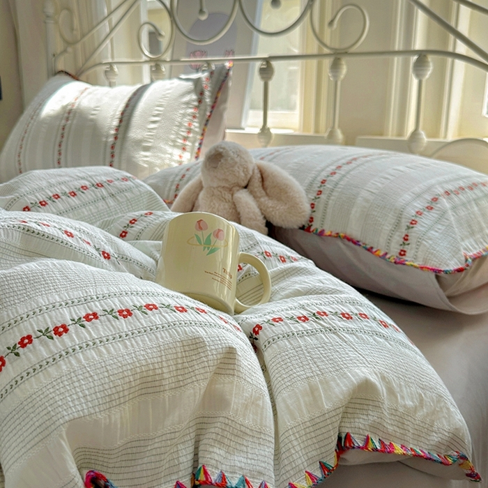 91家纺网 家纺一手货源 找家纺 （总）田野 2025新款全棉水洗棉提花四件套