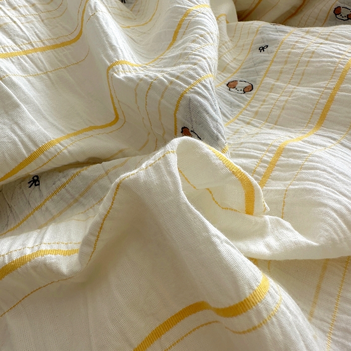 91家纺网 家纺一手货源 找家纺 田野 2025新款全棉水洗棉提花四件套 泰迪狗