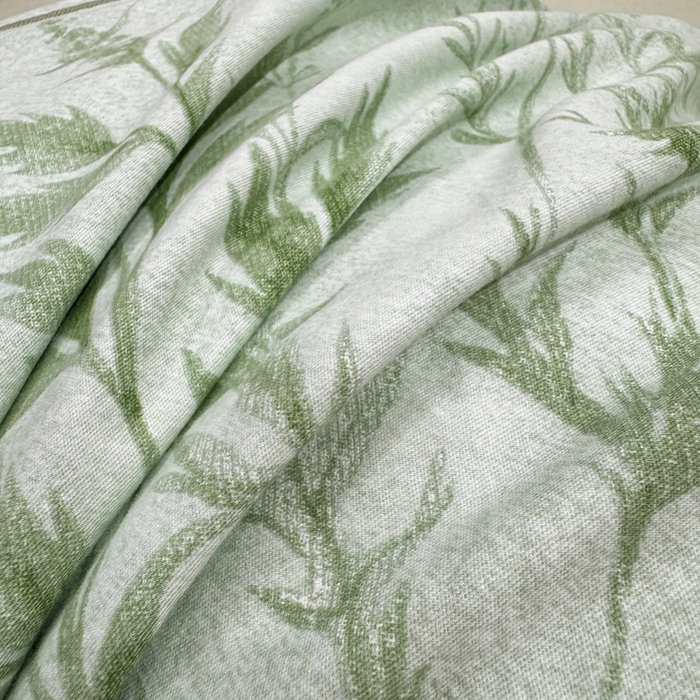 91家纺网 家纺一手货源 找家纺 凌鼎 2025新款100%全棉磨毛四件套数码印花加厚纯棉磨毛四件套 叶初开绿