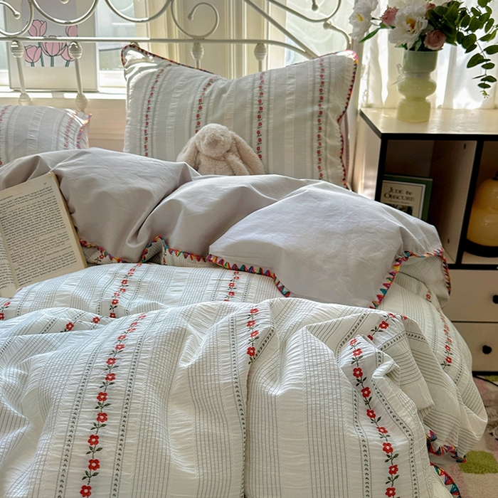 91家纺网 家纺一手货源 找家纺 （总）田野 2025新款全棉水洗棉提花四件套