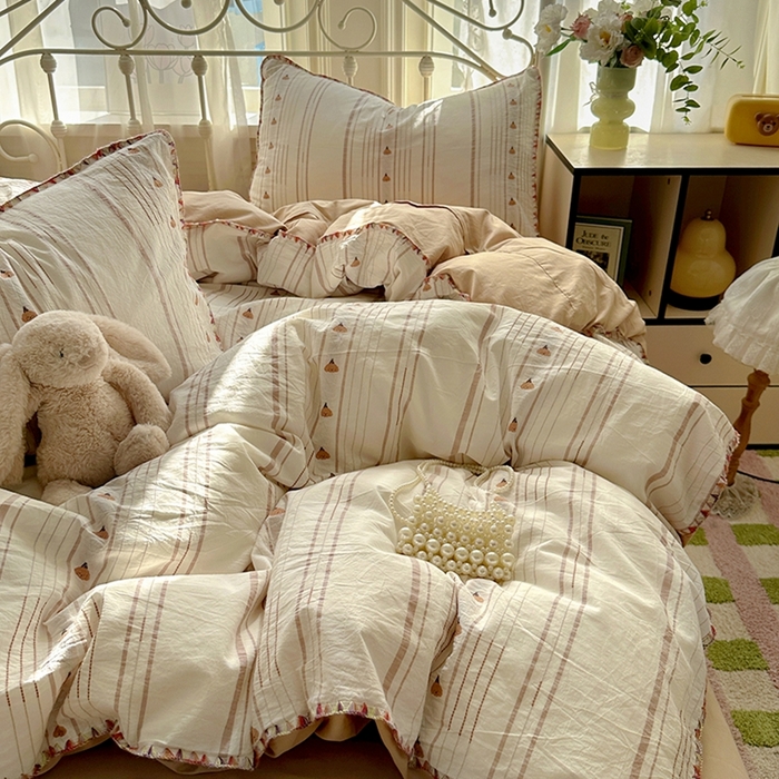 91家纺网 家纺一手货源 找家纺 田野 2025新款全棉水洗棉提花四件套 帽子狗