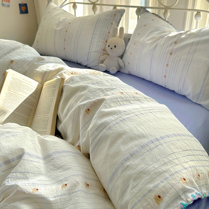 91家纺网 家纺一手货源 找家纺 田野 2025新款全棉水洗棉提花四件套 小象