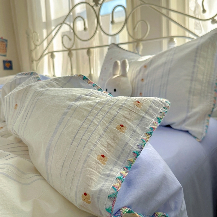 91家纺网 家纺一手货源 找家纺 田野 2025新款全棉水洗棉提花四件套 小象