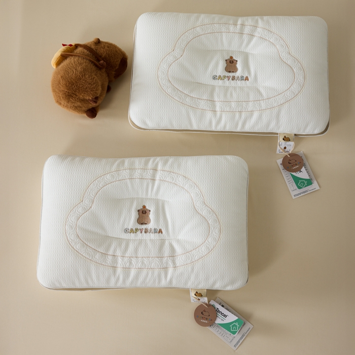 91家纺网 家纺一手货源 找家纺 昕科 2025新款A类母婴-卡皮巴拉软管婴童定型枕（送礼袋） 卡皮巴拉-软管+羽丝棉儿童枕40x60cm/只