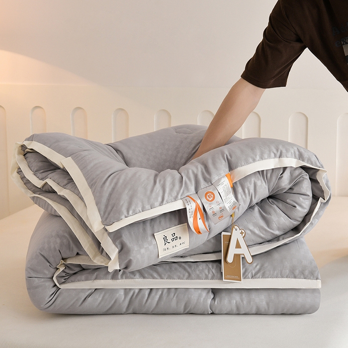 91家纺网 家纺一手货源 找家纺 易展家居 2025新款良品水洗棉大豆被 良品-灰