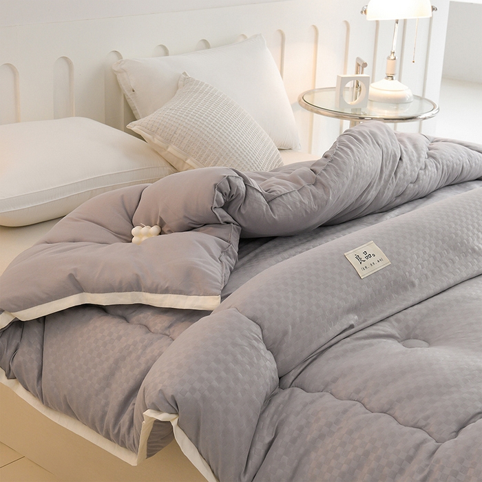 91家纺网 家纺一手货源 找家纺 易展家居 2025新款良品水洗棉大豆被 良品-灰