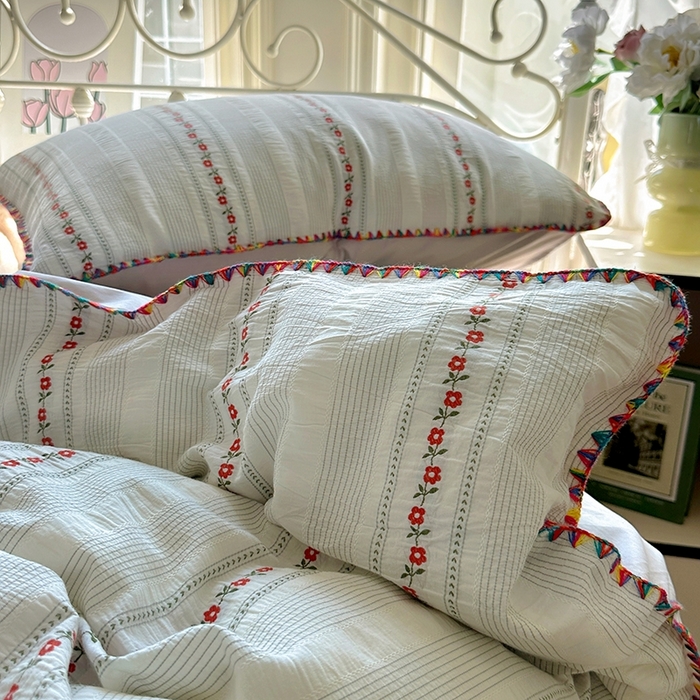 91家纺网 家纺一手货源 找家纺 （总）田野 2025新款全棉水洗棉提花四件套