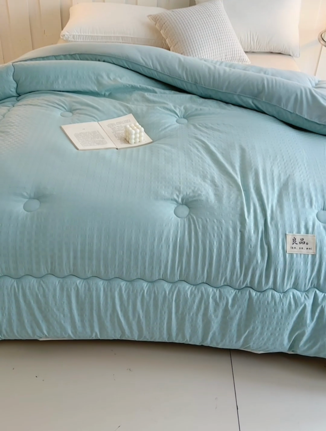 91家纺网 家纺一手货源 找家纺 易展家居 2025新款良品水洗棉大豆被 良品-蓝