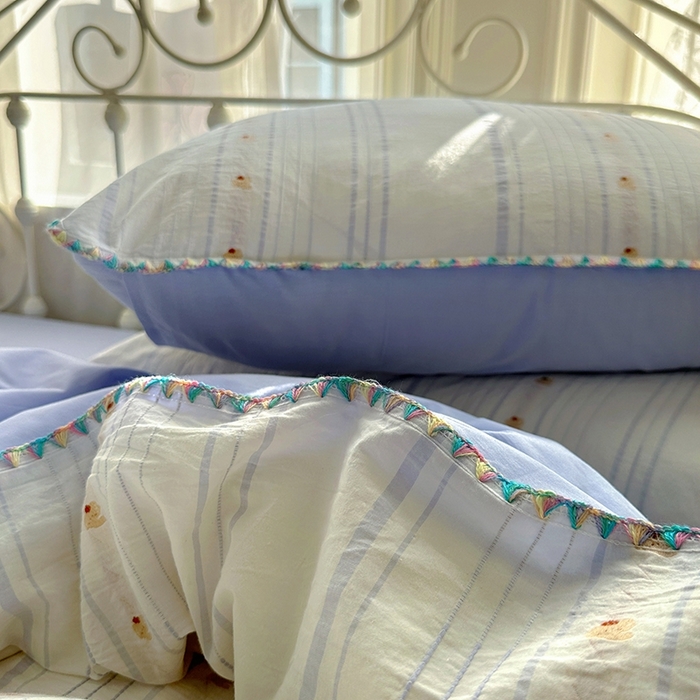 91家纺网 家纺一手货源 找家纺 田野 2025新款全棉水洗棉提花四件套 小象