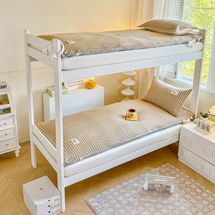 缦卡琳家纺 2025新款水洗棉床褥子 巴宝莉咖