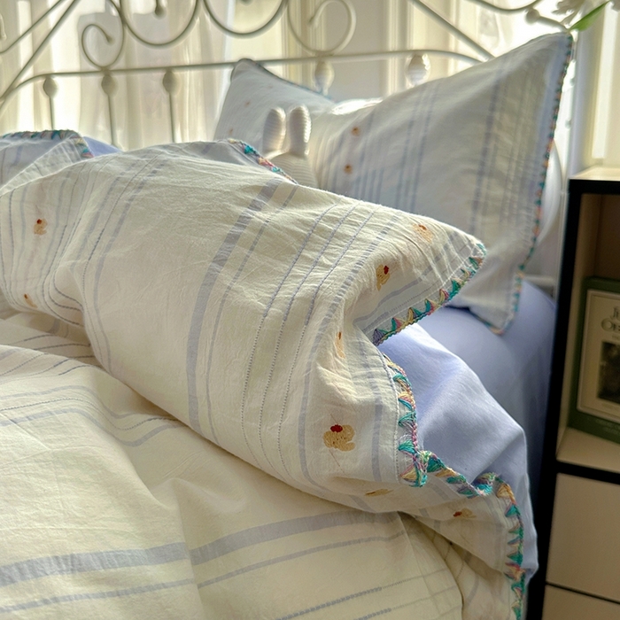 91家纺网 家纺一手货源 找家纺 田野 2025新款全棉水洗棉提花四件套 小象