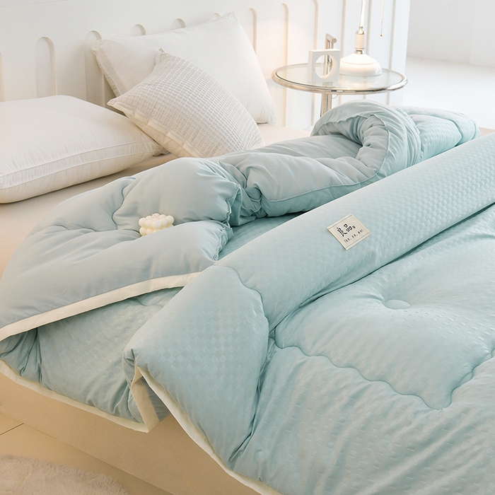 91家纺网 家纺一手货源 找家纺 易展家居 2025新款良品水洗棉大豆被 良品-蓝