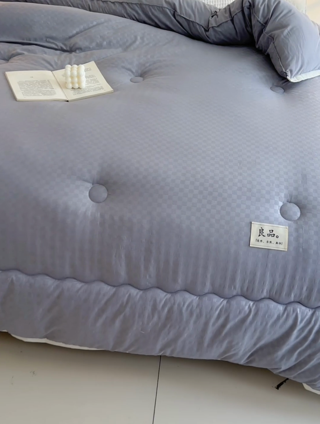 91家纺网 家纺一手货源 找家纺 易展家居 2025新款良品水洗棉大豆被 良品-灰