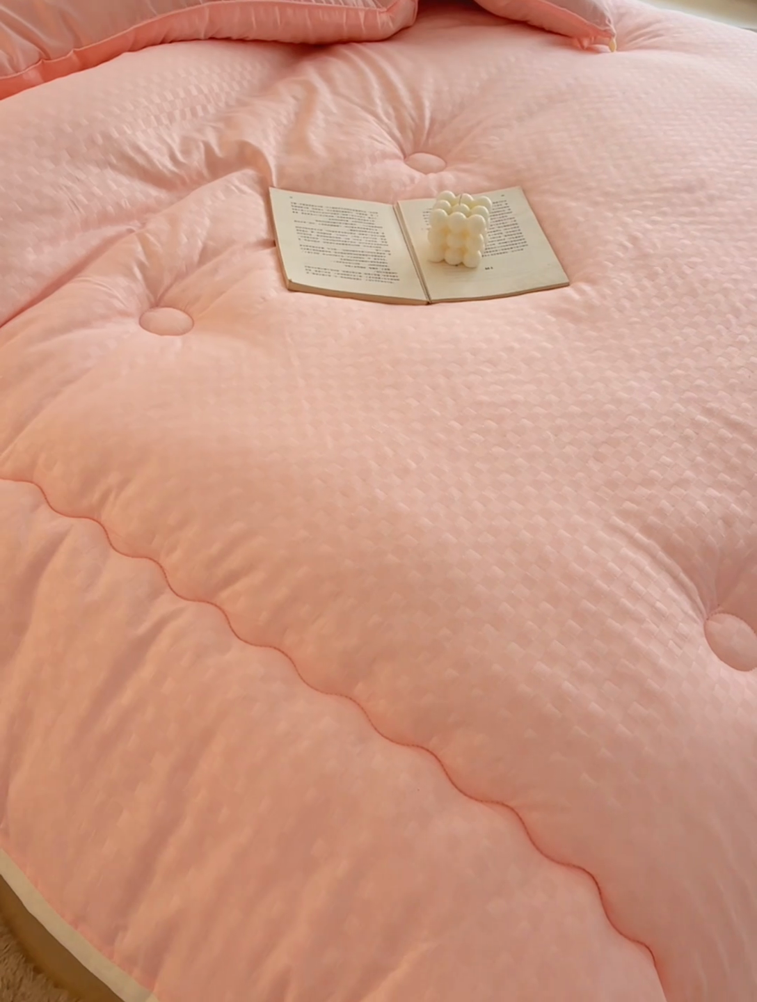 91家纺网 家纺一手货源 找家纺 易展家居 2025新款良品水洗棉大豆被 良品-粉