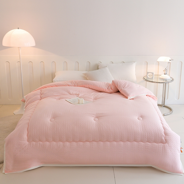 91家纺网 家纺一手货源 找家纺 易展家居 2025新款良品水洗棉大豆被 良品-粉