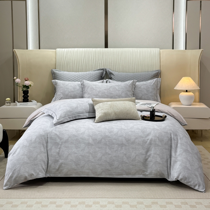 91家纺网 家纺一手货源 找家纺 凌鼎 2025新款100%全棉磨毛四件套数码印花加厚纯棉磨毛四件套 琥珀灰