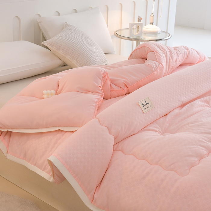 91家纺网 家纺一手货源 找家纺 易展家居 2025新款良品水洗棉大豆被 良品-粉