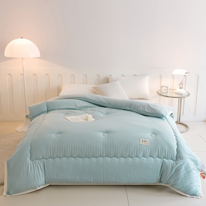 91家纺网 家纺一手货源 找家纺 易展家居 2025新款良品水洗棉大豆被 良品-蓝