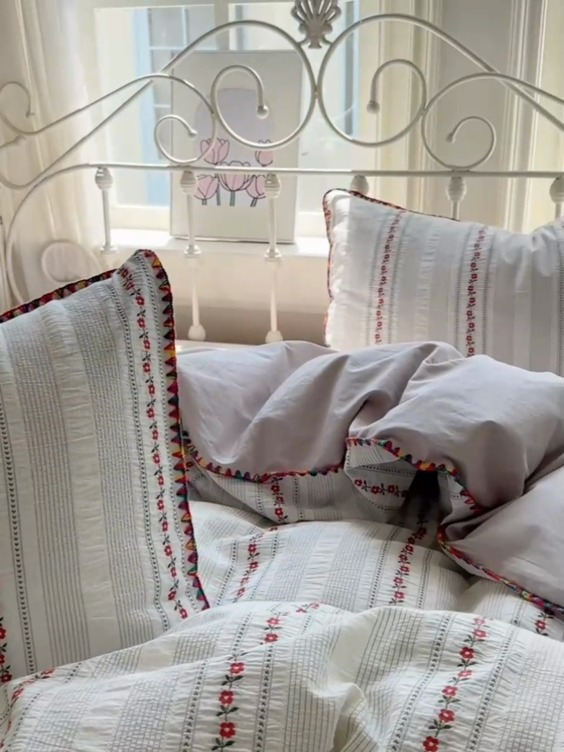 91家纺网 家纺一手货源 找家纺 田野 2025新款全棉水洗棉提花四件套 花田