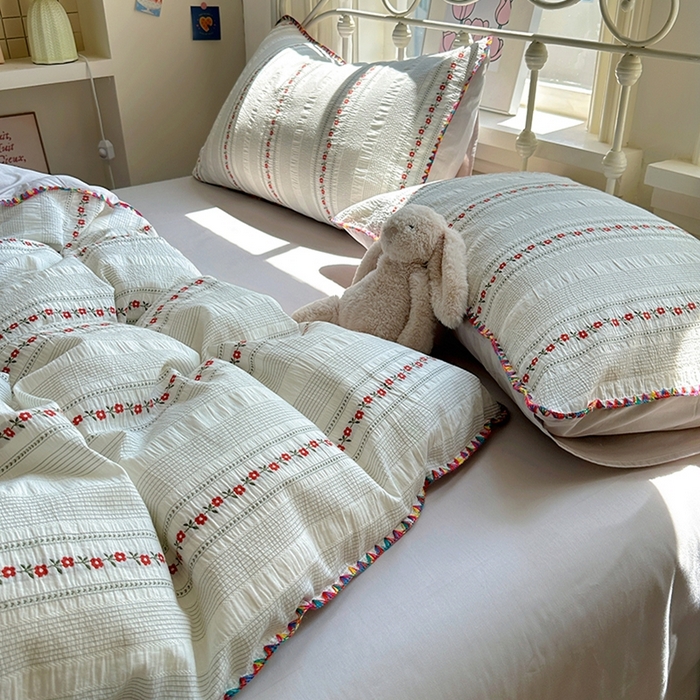 91家纺网 家纺一手货源 找家纺 （总）田野 2025新款全棉水洗棉提花四件套