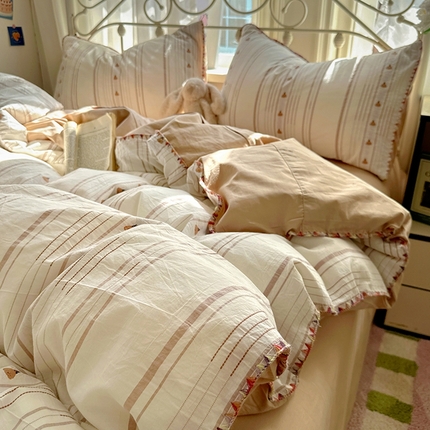 田野 2025新款全棉水洗棉提花四件套 帽子狗