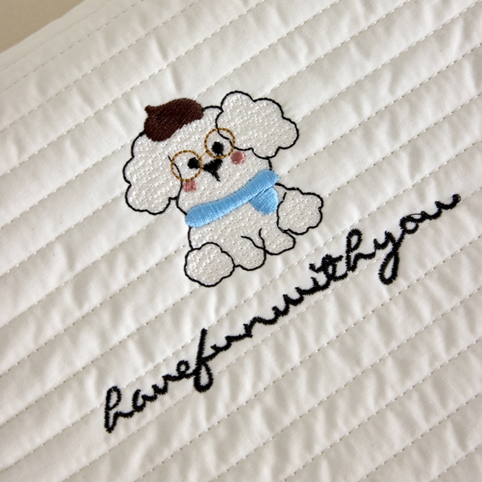 91家纺网 家纺一手货源 找家纺 （总）昕科 2025新款全棉水洗棉亲子乳胶枕-小白布丁狗