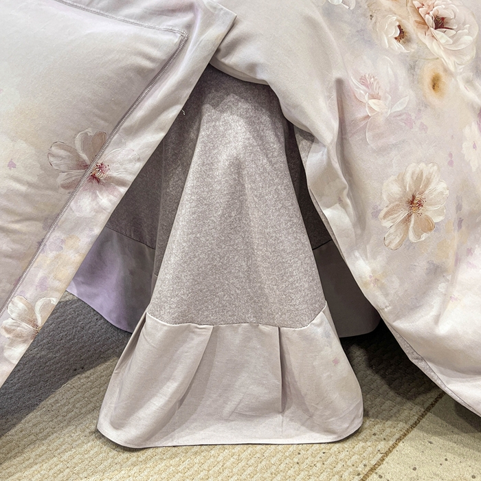 91家纺网 家纺一手货源 找家纺 凌鼎 2025新款100%全棉磨毛四件套数码印花加厚纯棉磨毛四件套 颜玉紫