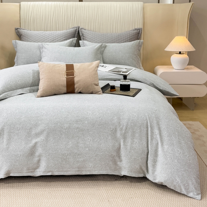 91家纺网 家纺一手货源 找家纺 凌鼎 2025新款100%全棉磨毛四件套数码印花加厚纯棉磨毛四件套 悦枝灰