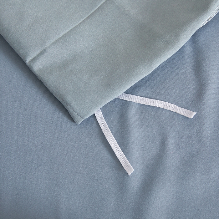 91家纺网 家纺一手货源 找家纺 七仙女家纺 2025新款水洗磨毛刺绣轻奢简约系列四件套 湖水蓝+兰灰