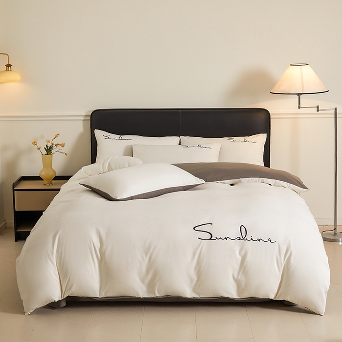 91家纺网 家纺一手货源 找家纺 （总）七仙女家纺 2025新款水洗磨毛刺绣轻奢简约系列单被套单品被套被套单件