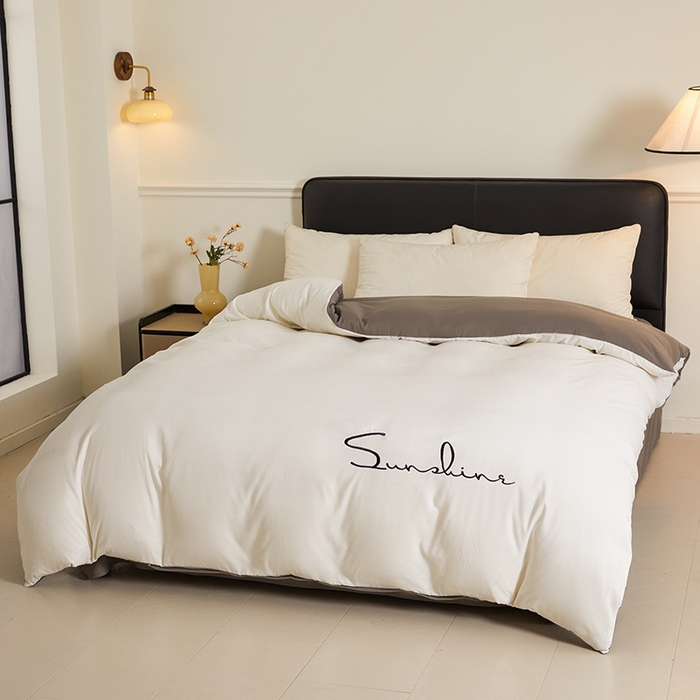 91家纺网 家纺一手货源 找家纺 （总）七仙女家纺 2025新款水洗磨毛刺绣轻奢简约系列单被套单品被套被套单件