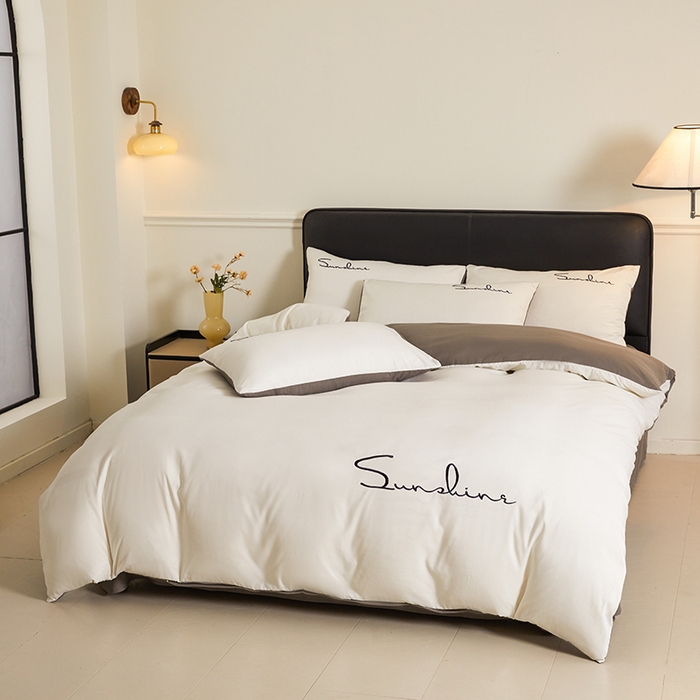 91家纺网 家纺一手货源 找家纺 （总）七仙女家纺 2025新款水洗磨毛刺绣轻奢简约系列单被套单品被套被套单件