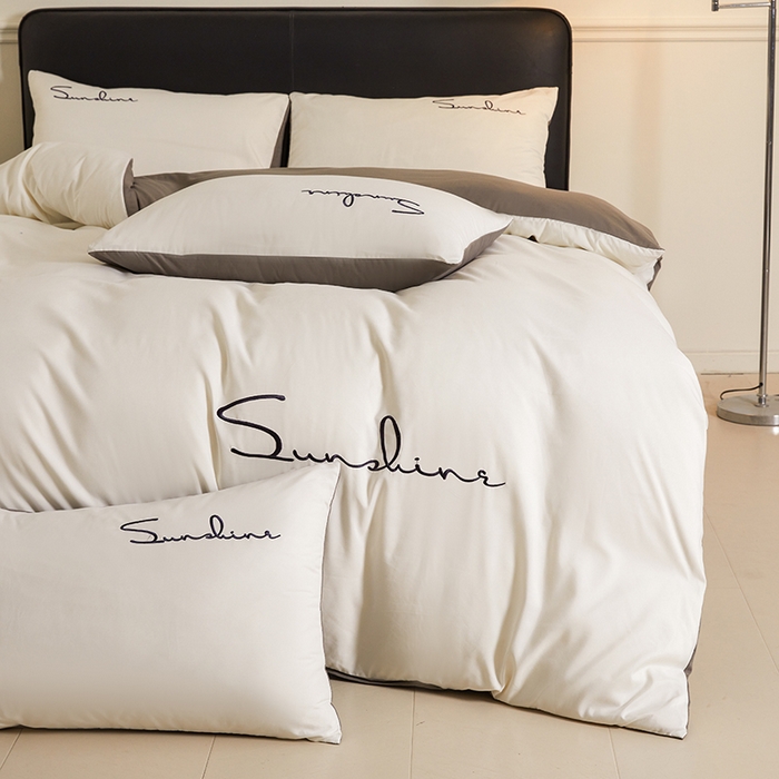 91家纺网 家纺一手货源 找家纺 （总）七仙女家纺 2025新款水洗磨毛刺绣轻奢简约系列单被套单品被套被套单件