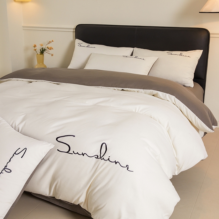 91家纺网 家纺一手货源 找家纺 （总）七仙女家纺 2025新款水洗磨毛刺绣轻奢简约系列单被套单品被套被套单件