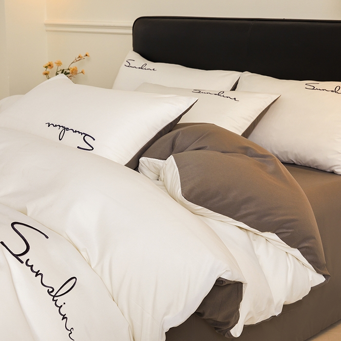 91家纺网 家纺一手货源 找家纺 （总）七仙女家纺 2025新款水洗磨毛刺绣轻奢简约系列单被套单品被套被套单件