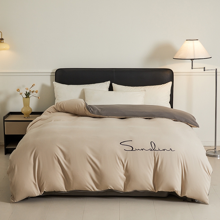 91家纺网 家纺一手货源 找家纺 （总）七仙女家纺 2025新款水洗磨毛刺绣轻奢简约系列单被套单品被套被套单件