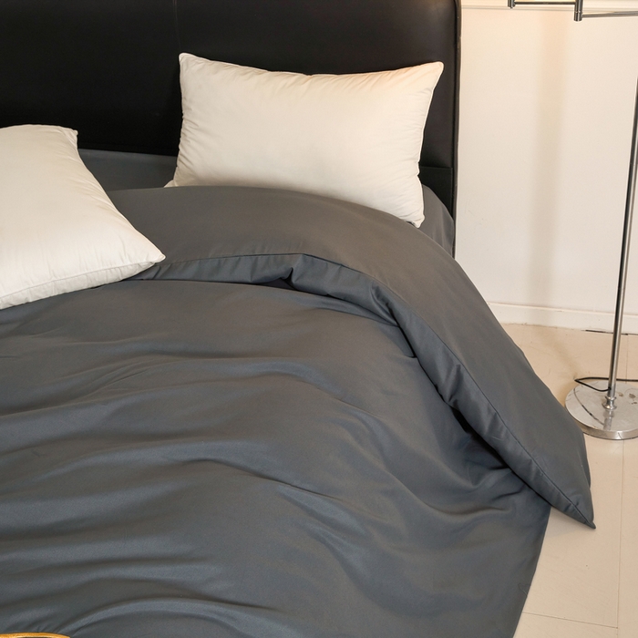 91家纺网 家纺一手货源 找家纺 七仙女家纺 2025新款水洗磨毛刺绣轻奢简约系列单被套单品被套被套单件 深灰