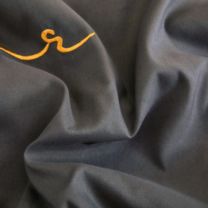 91家纺网 家纺一手货源 找家纺 七仙女家纺 2025新款水洗磨毛刺绣轻奢简约系列单被套单品被套被套单件 深灰