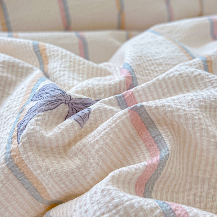 91家纺网 家纺一手货源 找家纺 仟网汇 2025新款云感皱皱纱简单款四件套 情人节